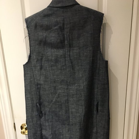 Indigo denim long vest/sleeveless coat by Rag & Bone, Small - Picture 3 of 7